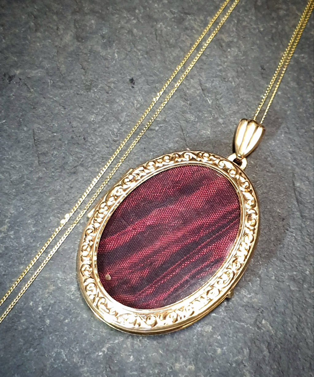 Vintage 9ct GOLD Open Photo Locket - up 4 photos on 20" Chain - 4.7g
