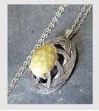 RARE Sterling SILVER Connemara Marble Pendant Necklace Miracle on 18" Chain - 9g