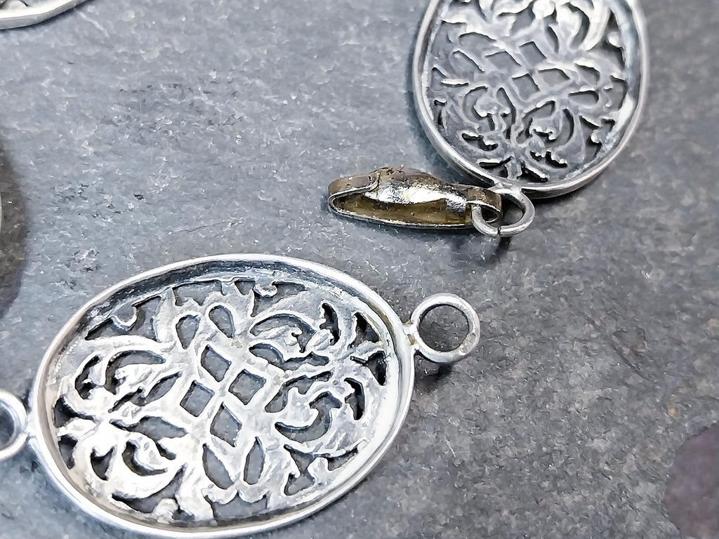 Vintage Silver Panel Bracelet - Victorian Style 18cm - 8.7g