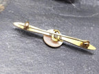Vintage Three Leaf Clover Brooch -  on Mother of Pearl - 1.9g