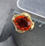 Antique Pinchbeck BROOCH with Brandy Orange Gemstone - 6g