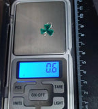 Silver CLOVER SHAMROCK Small CHARM with green enamel - Vintage  0.6g