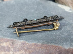 Victorian Black BROOCH - with turquoise - 2.8g