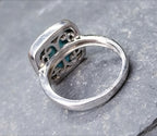 Vintage Sterling SILVER Turquoise Ring - Size uk N (us 7) - 4g