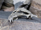 Vintage Sterling Silver Dolphin BROOCH  - Pin 5.9g