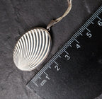 Vintage Georg Jensen SILVER LOCKET Necklace - Oval with Rays on 18" Chain - 9.2g