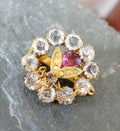 VICTORIAN FLY Insect BROOCH - Pinchbeck Pin and Paste stones