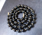 Vintage Jet Black Bead Necklace - 23" - 55.8g