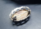 Vintage Agate Sandscape Brooch - Art Deco Sterling Silver - 8.4g