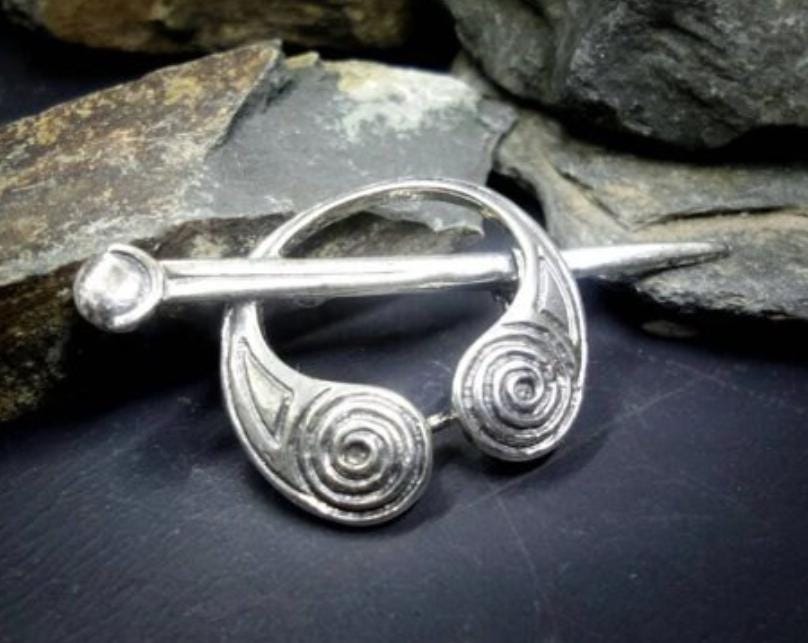 CELTIC PENANNULAR Brooch, - Viking Sterling Silver -  Shawl pin - 5.5g