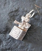 Sterling Silver Jack in a Box Toy Charm for Bracelet or Pendant - 2g