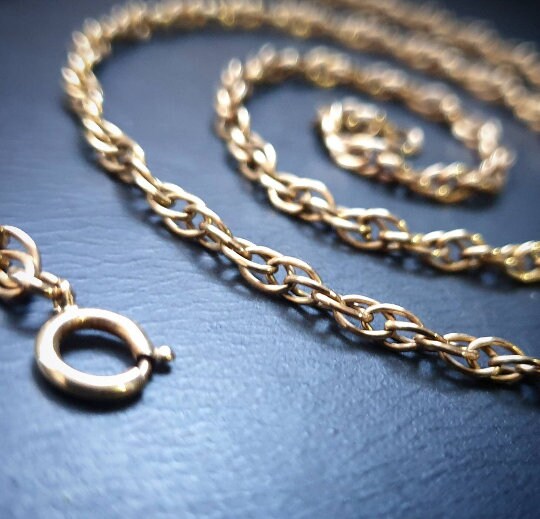 Antique 9ct GOLD Chain Necklace, Multi Link Rope - 23" Long - 11.6g