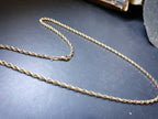 Vintage 9ct GOLD Rolo Belcher Triple Link Chain Necklace, 18" - 6.6g