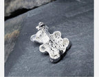 Vintage SILVER TEDDY BEAR Brooch - Sterling 3.5g