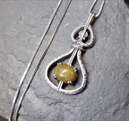 Rare Vintage Sterling Silver MIRACLE Connemara Marble NECKLACE - 6.7g