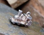 SILVER STEAM TRAIN Charm - Miniature Vintage model - 2.7g