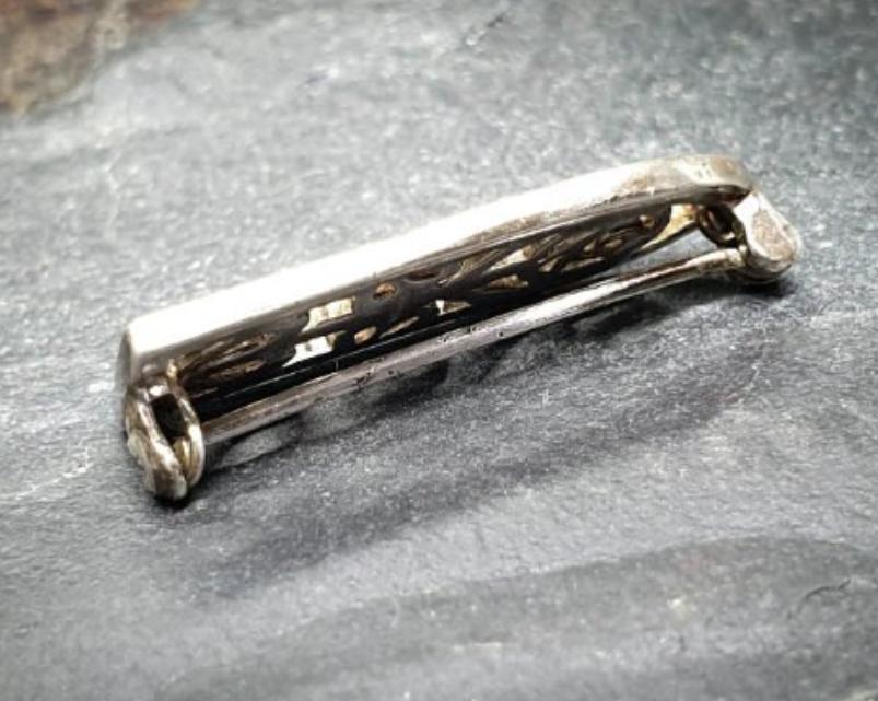 SILVER Celtic GLASGOW ROSE Brooch - Mackintosh Style Pin 3.7g