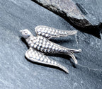 Antique Sterling Silver SWALLOW BROOCH BIRD - Pin 1.8g