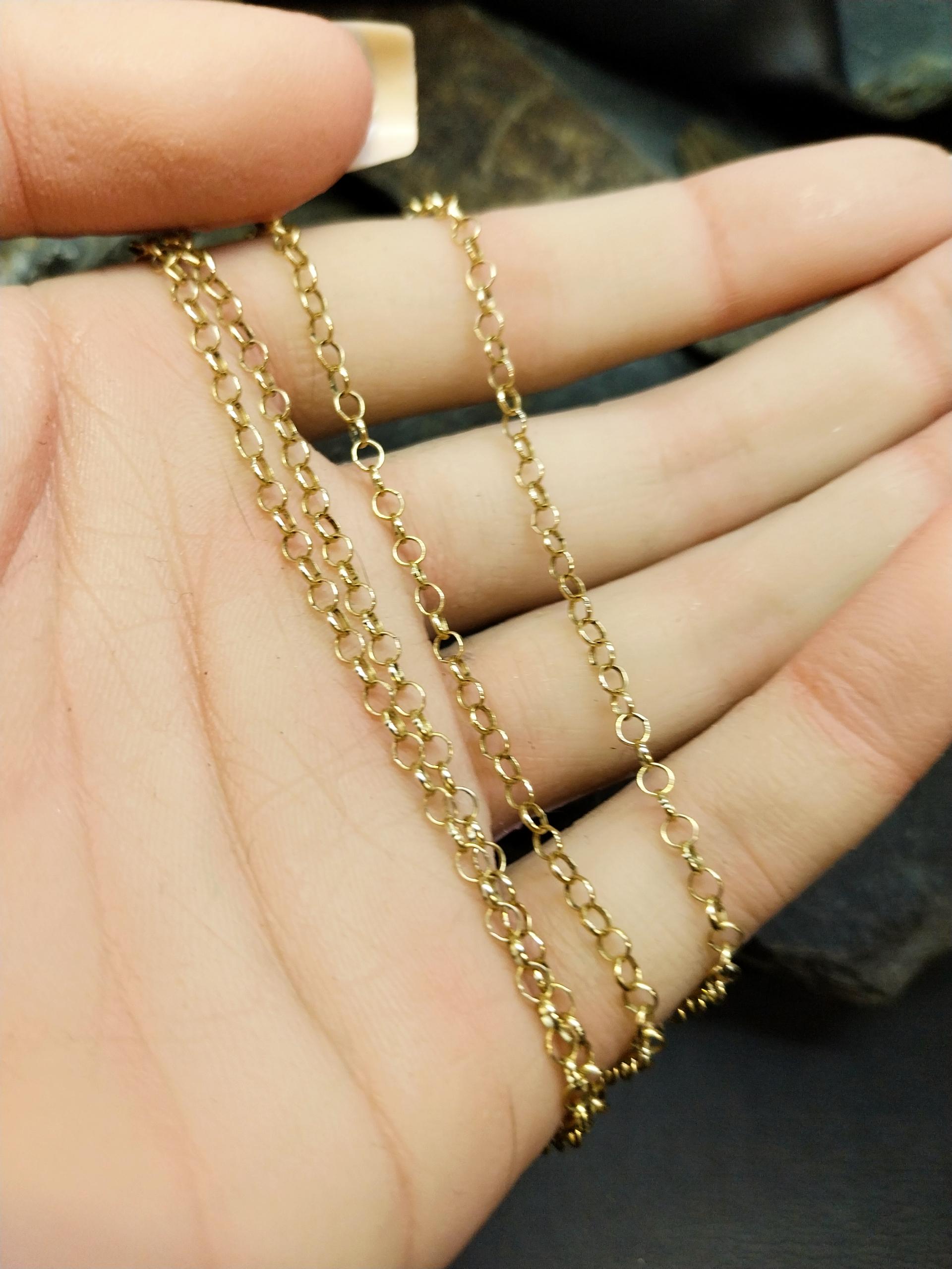 Vintage 9ct GOLD BELCHER Chain Necklace, 23" Long  Hallmarked - 3.1g