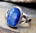 Vintage SILVER RING with Blue Lapis Lazuli Gemstone Size N (us 7) - 2.5g