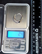 SILVER CELTIC RING - with Black Onyx stone - Size R (us size 8.5) - 2.4g