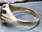 9ct GOLD Garnet 10 Claw Solitaire Gypsy Ring - Size uk T (us 9.5) - 3.2g
