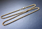 Vintage 9ct GOLD Rolo Belcher Triple Link Chain Necklace, 18" - 6.6g