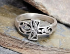 Silver ANKH RING -  Cross Symbol of Life - Size uk N ( us 6.5) - 3.3g