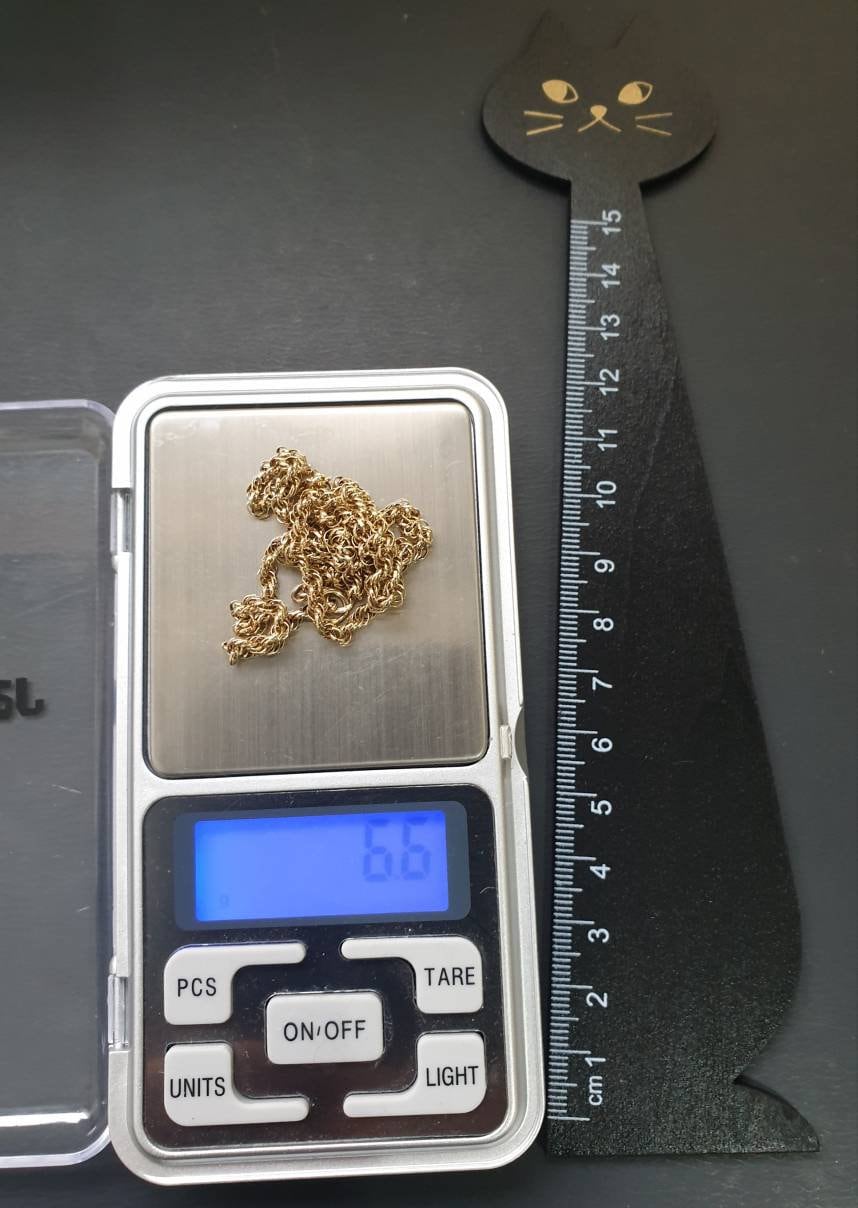 9ct GOLD CHAIN, Twisted Rope - Prince of Wales Necklace 18" - Hallmarked - 6.6g