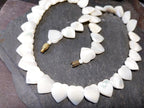 Vintage Mother of Pearl Heart Bead Necklace - 28g