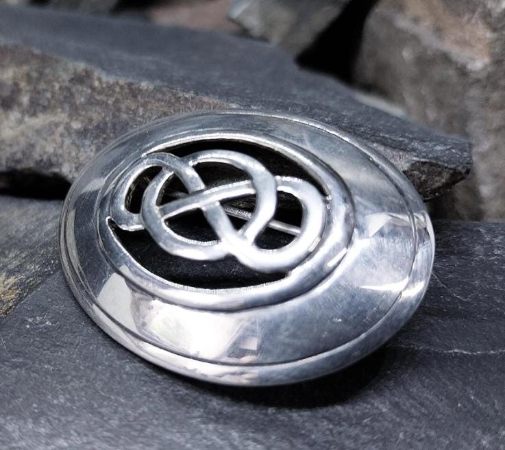 Kit Heath Sterling Silver Celtic Art Nouveau Brooch - 12.3g