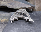 Vintage Sterling Silver Dolphin BROOCH  - Pin 5.9g