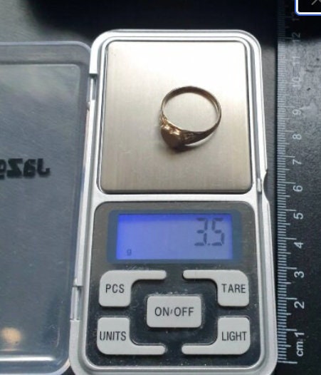Vintage 9ct GOLD Heart Signet Ring - Size uk S (us 9) - 3.5g