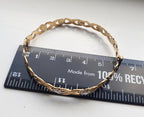 Vintage 9ct Rolled GOLD BANGLE with White Flowers - 6.9g