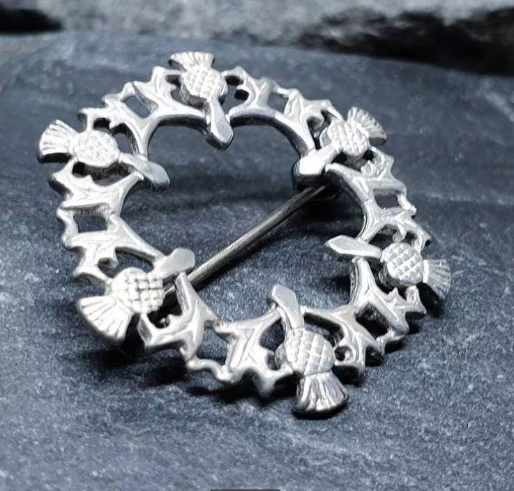 ORTAK SILVER THISTLE Brooch - Malcolm Gray Scottish Sterling Silver - 3.1g