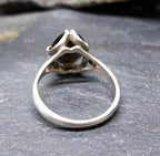 Vintage SILVER RING with Smoky Quartz - uk size L (us 5.75) - 2.2g