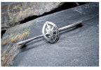 Vintage SILVER Bar Brooch Sweetheart with Thistle - Thomas Fattorini - 2.5g