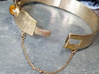 Vintage 12ct Rolled Gold Tigers Eye BANGLE Bracelet - Excalibur - 24.2g
