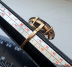Huge 9ct GOLD Smoky Quartz Gemstone Ring - Size uk O (us 7) - 8.2g