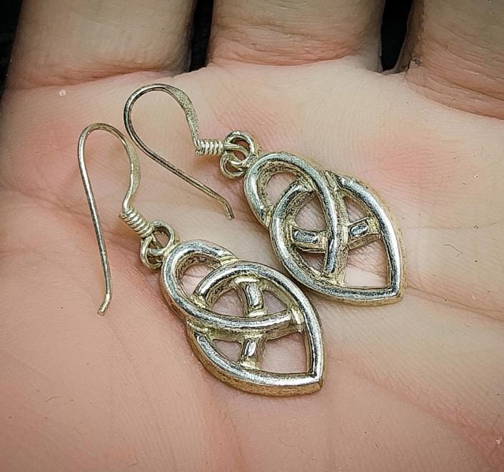 Sterling Silver CELTIC KNOT Dangling Earrings - 4.8g