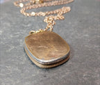 ANTIQUE Rectangular Oval LOCKET - Pinchbeck Gilt on 18" Chain - 7.9g