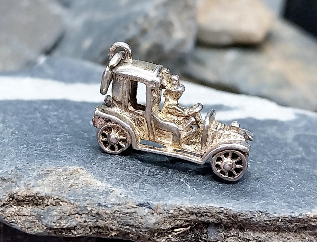 SILVER Vintage CAR CHARM - Stepaside, Classic Car - for Bracelet - 3.6g