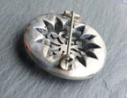 ANTIQUE SILVER BROOCH - Moving centre Spiral Star - Victorian 5.3g