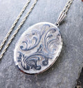 Huge Georg Jensen SILVER LOCKET Necklace, Art Deco  20" Chain 1968- 15.1g
