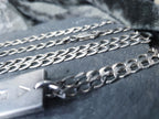 Heavy Silver INGOT PENDANT 1977 on Curb Chain Necklace - 24" Long Fully Hallmarked - 26g