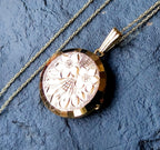 GEORG JENSEN 9ct Gold  Two Flower Locket - with 18" Gold Chain - 4.3g