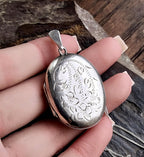 Large Vintage Silver LOCKET Necklace - Joseph Smith on 18" Sterling Chain - 10.4g