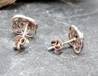 Vintage Sterling Silver Stud Earrings - Citrine with Celtic Knot - 1.5g
