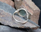 VINTAGE St Silver RING - with Connemara Marble - Size Q (8) - 5g