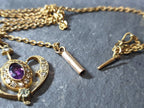 Antique Drop Pendant and Chain Necklace with Barrel Clasp - Rolled Gold - 18" - 6.5g
